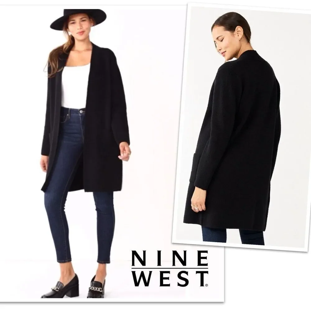 Nine West Jacquard Long Cardigan Size Sm
